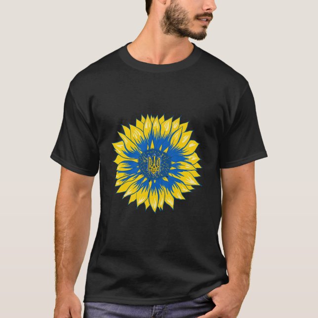 Ukraine Sunflower Floral Ukrainian Flag T-Shirt (Front)
