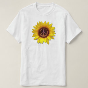 Ukraine Sunflower Peace Symbol Sign Anti-War Love  T-Shirt