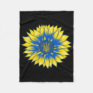 Ukraine Sunflower Pocket Style Retro Floral Ukrain Fleece Blanket