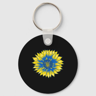 Ukraine Sunflower Shirt Retro Floral Ukrainian Fla Key Ring