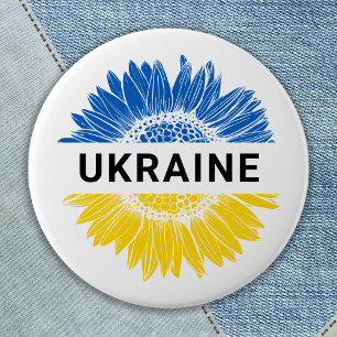 Ukraine Sunflower Support Solidarity Ukrainian  7.5 Cm Round Badge