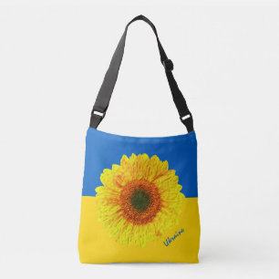 Ukraine Sunflower & Ukrainian Flag / Flower Crossbody Bag