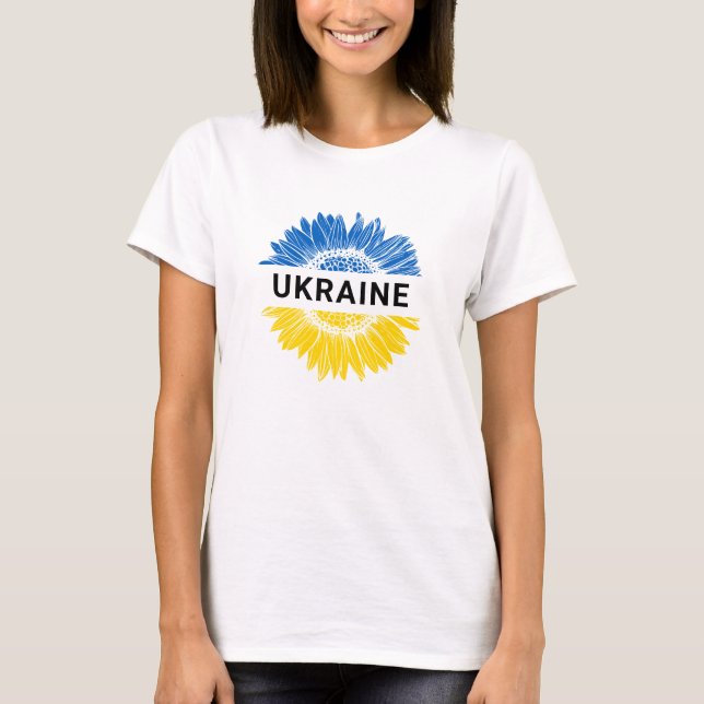 Ukraine Sunflower Ukrainian Support Solidarity  T-Shirt (Front)