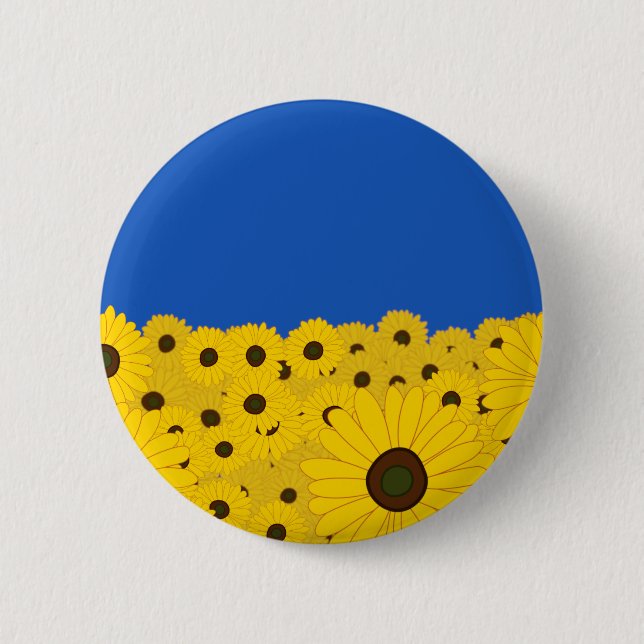Ukraine Sunflowers 6 Cm Round Badge (Front)