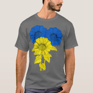 Ukraine Sunflowers Blue Yellow Support Peace Ukrai T-Shirt