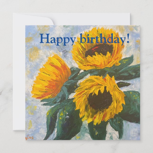 Ukraine sunflowers card for birthday  (Front)