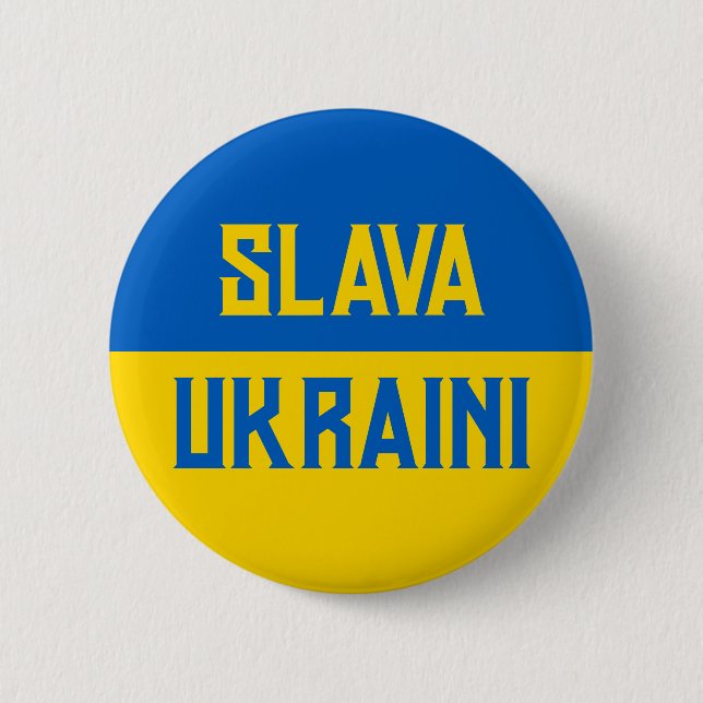 Ukraine support 6 cm round badge (Front)