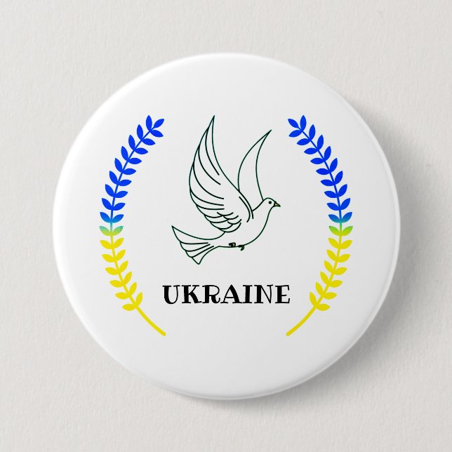 Ukraine Support 7.5 Cm Round Badge (Front)