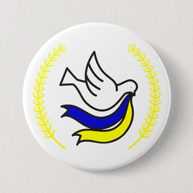 Ukraine Support 7.5 Cm Round Badge (Front)
