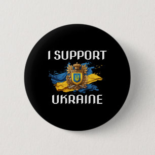 Ukraine Support Flag And Symbol Ukrainian People I 6 Cm Round Badge