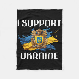 Ukraine Support Flag And Symbol Ukrainian People I Fleece Blanket