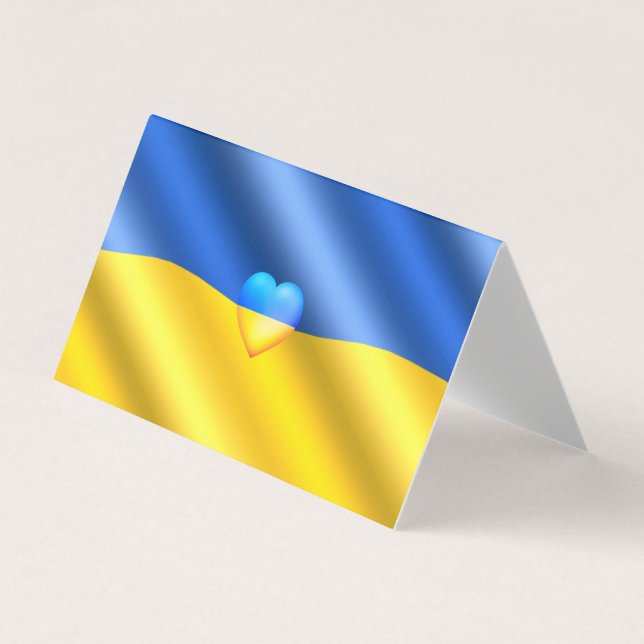 Ukraine - Support - Freedom Peace - Ukrainian Flag Business Card (Front)