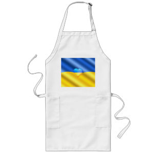 Ukraine - Support - Freedom Peace - Ukrainian Flag Long Apron