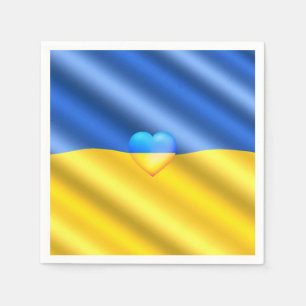 Ukraine - Support - Freedom Peace - Ukrainian Flag Napkin