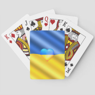 Ukraine - Support - Freedom Peace - Ukrainian Flag Playing Cards