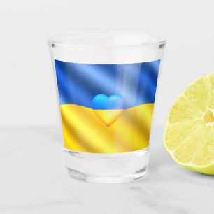 Ukraine - Support - Freedom Peace - Ukrainian Flag Shot Glass