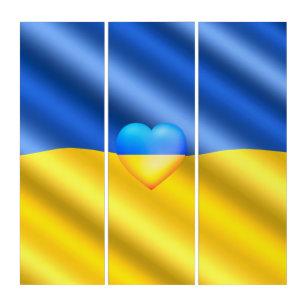 Ukraine - Support - Freedom Peace - Ukrainian Flag Triptych
