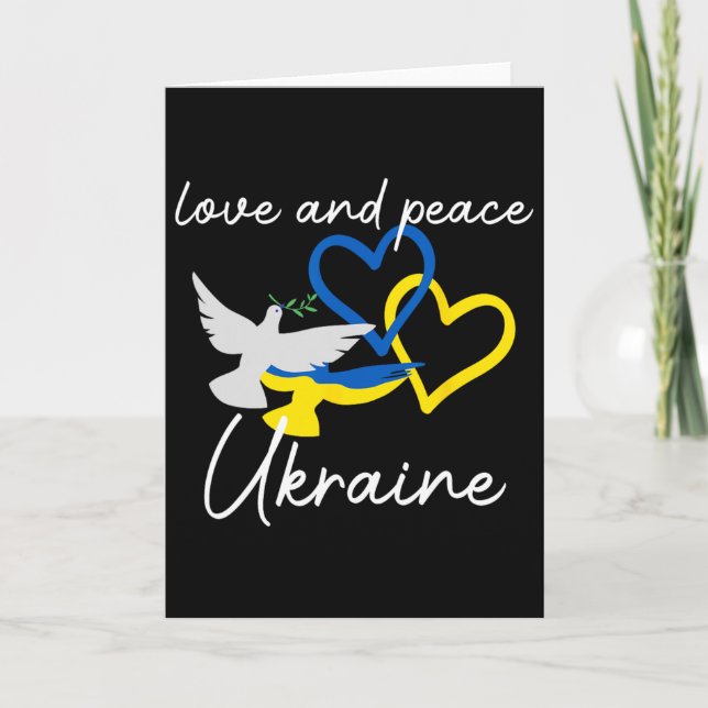 Ukraine Support Hope Positivity Peaceful Dove Enth Card (Front)