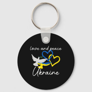 Ukraine Support Hope Positivity Peaceful Dove Enth Key Ring