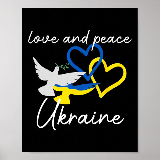 Ukraine Support Hope Positivity Peaceful Dove Enth Poster (Front)