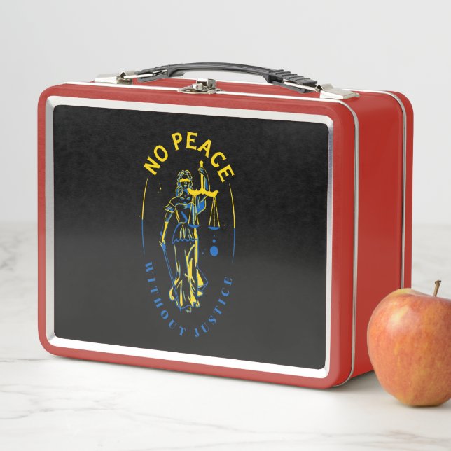 Ukraine Support - Lady Justice Metal Lunch Box (In Situ)