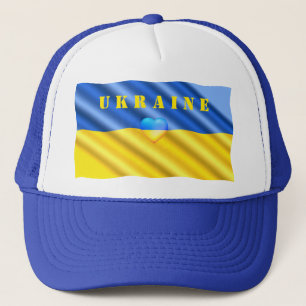 Ukraine - Support - Peace Freedom - Ukrainian Flag Trucker Hat