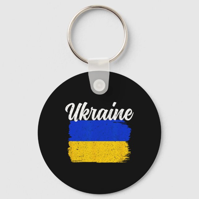 Ukraine Support Ukraine Flag Freedom Solidarity  Key Ring (Front)