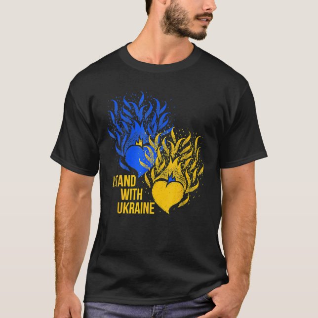 Ukraine Support Ukrainian Flag Colour Blue Yellow  T-Shirt (Front)