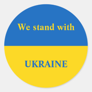 Ukraine support yellow blue flag classic round sticker