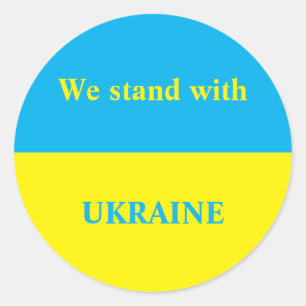 Ukraine support yellow blue flag classic round sticker