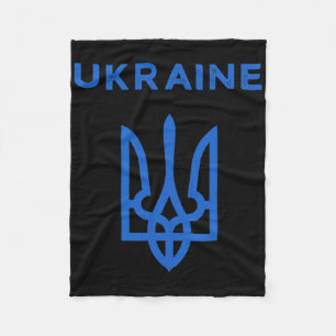 Ukraine Supporter Trident Ukrainian Tryzub Flag Co Fleece Blanket