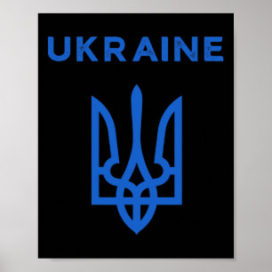 Ukraine Supporter Trident Ukrainian Tryzub Flag Co Poster