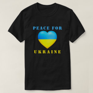 Ukraine T-Shirt Heart Ukrainian Flag Peace
