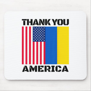 Ukraine Thank You America American Support Mouse Mat