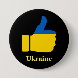Ukraine, Thumbs Up,  7.5 Cm Round Badge