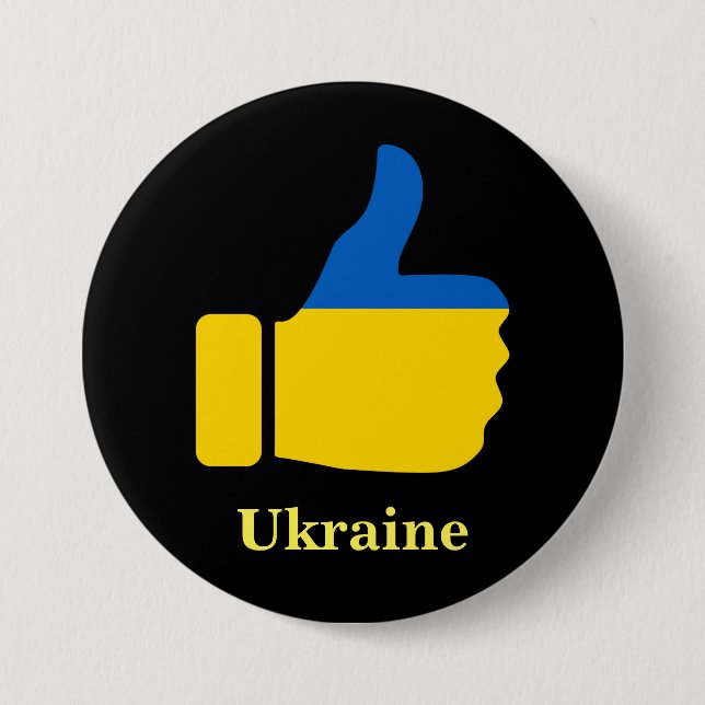 Ukraine, Thumbs Up,  7.5 Cm Round Badge (Front)
