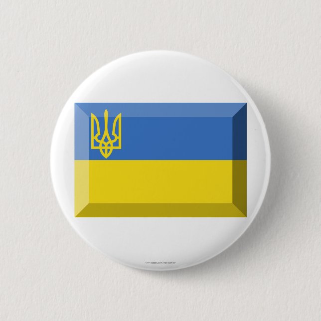 Ukraine Traditional Flag Jewel 6 Cm Round Badge (Front)