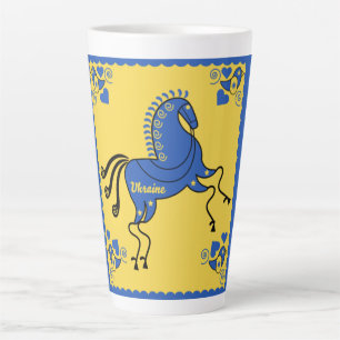 Ukraine traditional folk art latte mug