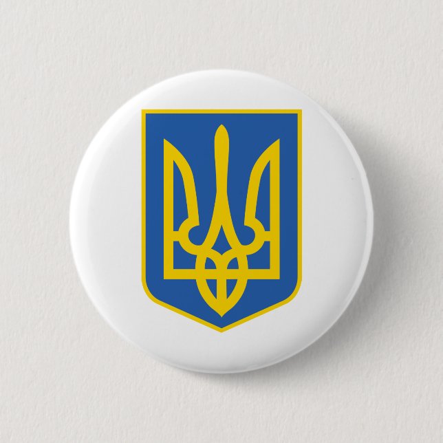 UKRAINE-TRIDENT 6 CM ROUND BADGE (Front)