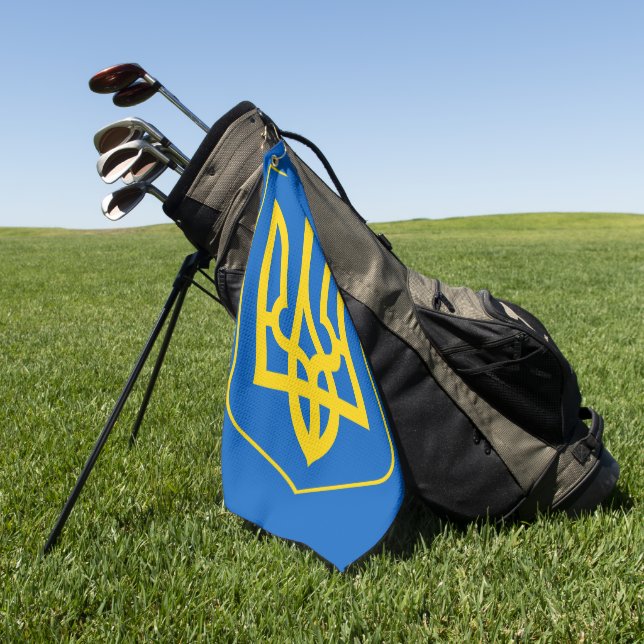 Ukraine Trident Coat of Arms Golf Towel (Green)
