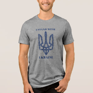 UKRAINE. Trident. I Stand With Ukraine. Tri-Blend Shirt
