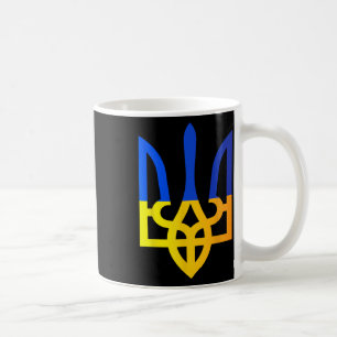 Ukraine Trident National Symbol Ukrainian Flag Blu Coffee Mug