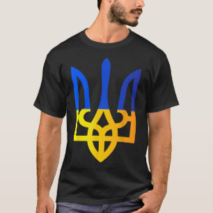 Ukraine Trident National Symbol Ukrainian Flag Blu T-Shirt
