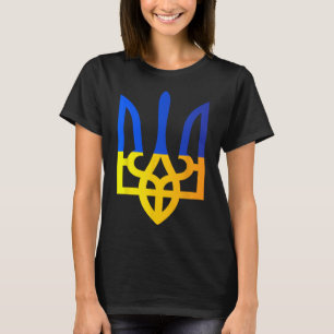 Ukraine Trident National Symbol Ukrainian Flag Blu T-Shirt
