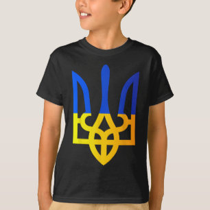 Ukraine Trident National Symbol Ukrainian Flag Blu T-Shirt