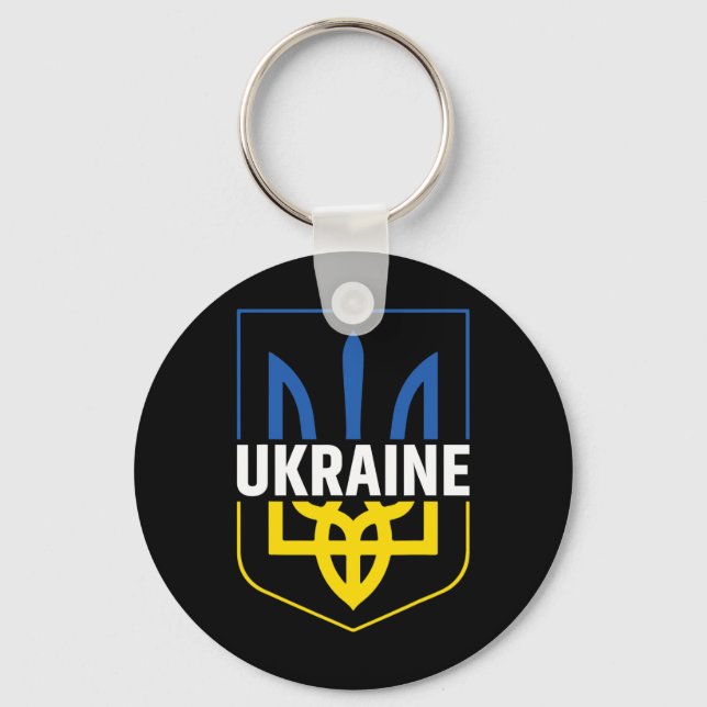 Ukraine Trident Pride Coat Of Arms Ukrainian Tryzu Key Ring (Front)