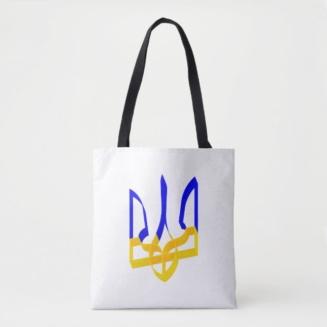 Ukraine Trident Stripe blue and yellow V3 Tote Bag (Front)