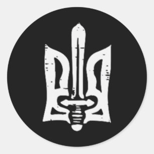 Ukraine Trident Sword Pocket Ukrainian Tryzub Wome Classic Round Sticker