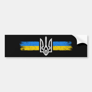 Ukraine Trident - Ukraine Flag Symbol Bumper Sticker