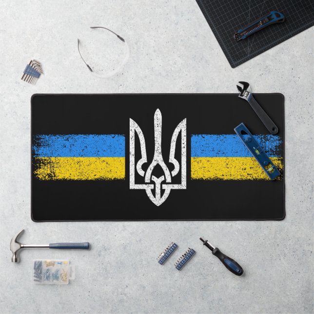 Ukraine Trident - Ukraine Flag Symbol Desk Mat (Workstation)